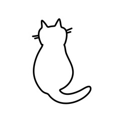 Doodle cartoon cat . Vector contour illustration for prints, clothing, packaging, stickers.