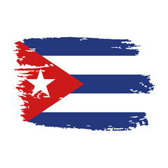 Obraz na płótnie Canvas CUBA Vector Flag on White