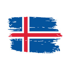 ICELAND Vector Flag on White