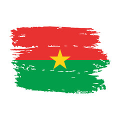 BURKINA FASO Vector Flag on White