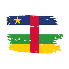 CENTRAL AFRICAN REPUBLIC Vector Flag on White