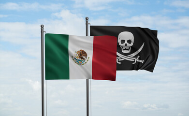 Pirate and Mexico flag