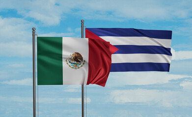 Cuba and Mexico flag