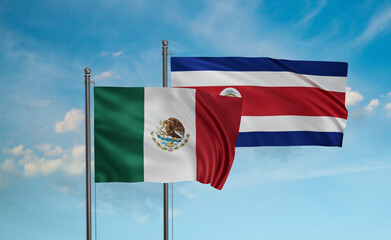 Costa Rico and Mexico flag
