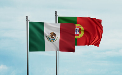 Portugal and Mexico flag