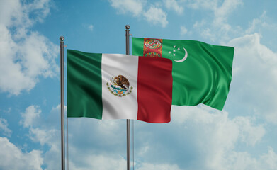 Turkmenistan and Mexico flag