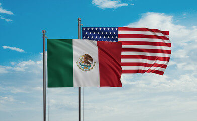 USA and Mexico flags