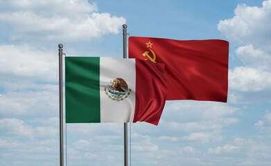 Soviet Union and Mexico flag