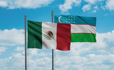 Uzbekistan and Mexico flag