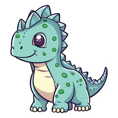 Fototapeta premium Cute Iguanodon Dinosaur 2d Illustration