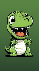 Obraz premium Cartoon crocodile. Illustration of a funny crocodile character.