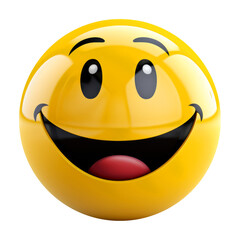 Happy Smiley Emoji Isolated on Transparent Background - Generative AI
