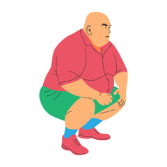 vector illustration of a fat person character, excess fat