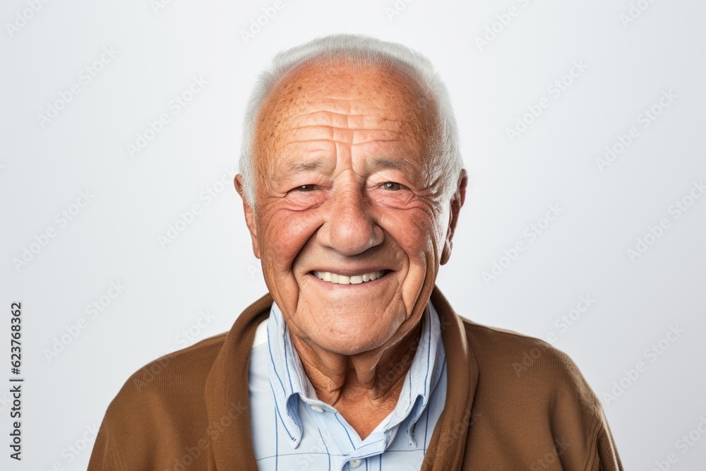 Wall mural portrait of a senior asian man smiling and looking at camera