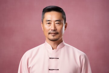 Obraz premium Portrait of an asian muslim man with a pink shirt