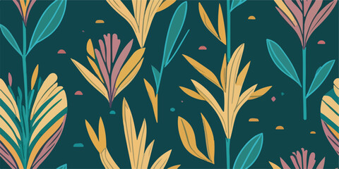 Tropical Dreamland, Vector Illustration of Exotic Tulip Pattern
