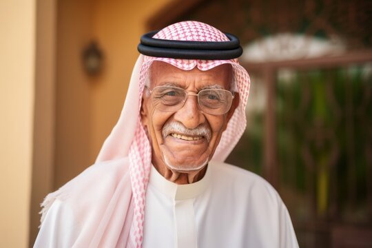 Portrait of a senior arabic man wearing traditional clothes.
