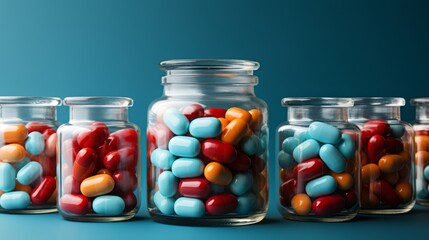 Pill Organizer on Blue Background. Healthcare Essentials.