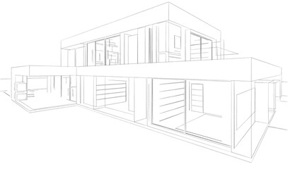  architectural drawing 3d illustration 