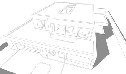  architectural drawing 3d illustration 