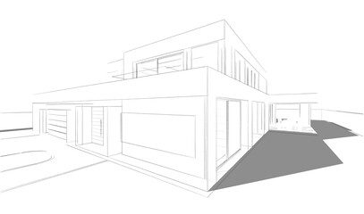  architectural drawing 3d illustration 