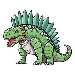 Cute Dimetrodon Dinosaur 2d Illustration