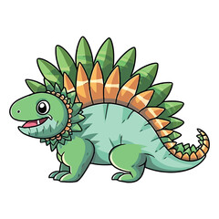 Cute Dimetrodon Dinosaur 2d Illustration