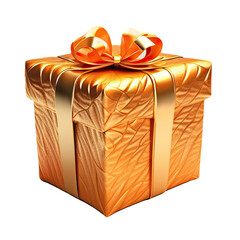 Orange gift with texture isolated png file