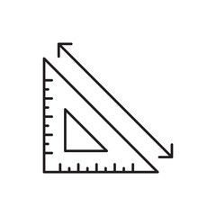 Ruler vector icon. Ruler flat sign design. Ruler distance symbol pictogram. UX UI scale icon