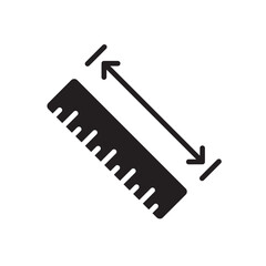 Ruler vector icon. Ruler flat sign design. Ruler distance symbol pictogram. UX UI scale icon