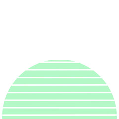 Vintage Colored Half Circle with Stripe Pattern