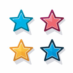 Obraz premium Vector of four colorful star icons on a clean white background