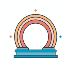 Fototapeta premium Vector of a colorful stack of plates in a flat icon style