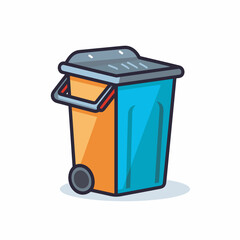 Vector of a flat vector icon of a trash can