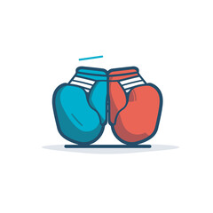 Vector of a pair of boxing gloves in a flat icon style