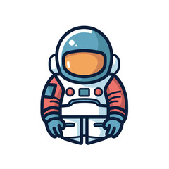 Vector of a flat vector icon of a cartoon character wearing a space suit