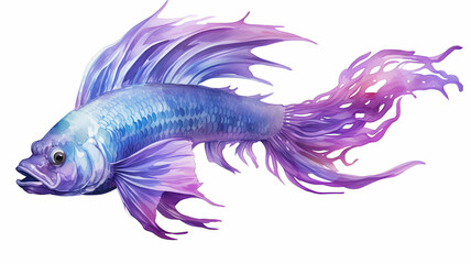 Various species of dragon fish, large, splayed fins on a white background. generative AI