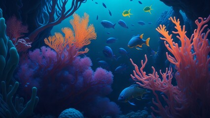 Naklejka na ściany i meble Underwater sea view