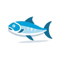 Vector of a fish swimming in water with flat icon design