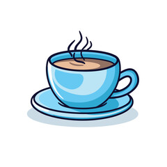 Vector of a flat icon vector of a cup of coffee on a saucer