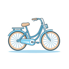 Vector of a blue bicycle with a wooden handlebar