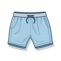 Vector of a blue shorts with a drawstring on the side