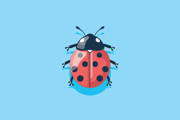 Vector of a ladybug on a blue background