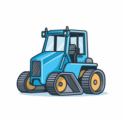 Vector of a blue tractor with yellow wheels on a white background   icon vector illustration