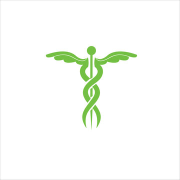Caduceus - Medical Snake Logo Icon Vector illustration