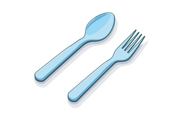 Vector of icons of a fork and a knife on a white background