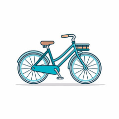 Fototapeta premium Vector of a blue bicycle with a basket on the front