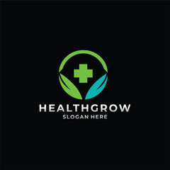 Leaf Pharmaceutical Medical Logo Design Vector