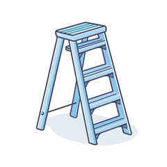 Vector of a blue ladder on a white background