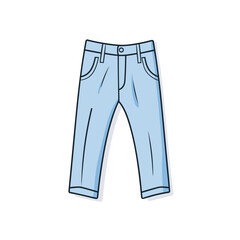 Vector of a pair of blue jeans on a white background